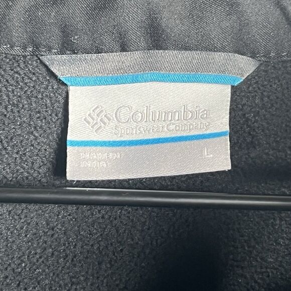 Mens COLUMBIA Black Full Zip Pockets Fleece Lined Jacket Coat US Size L - Picture 3 of 6